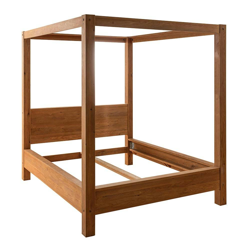 Lit baldaquin cadre 180 cm en bois – style naturel VERBIER