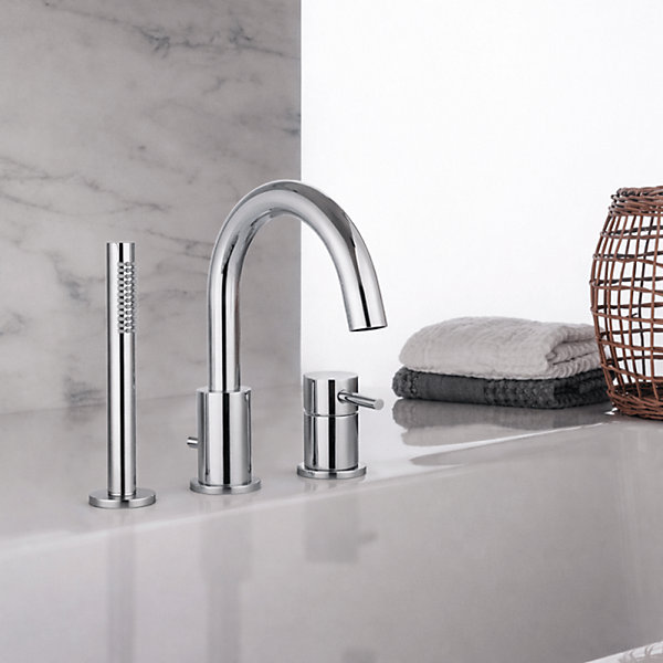 Mitigeur bain douche mécanique 3 trous   douchette 1 jet PAINI Cox chromé