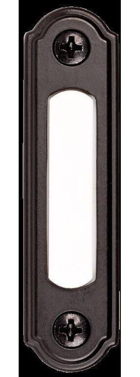 HeathZenith Wired Lighted Metal Push Doorbell Chime Button, Black
