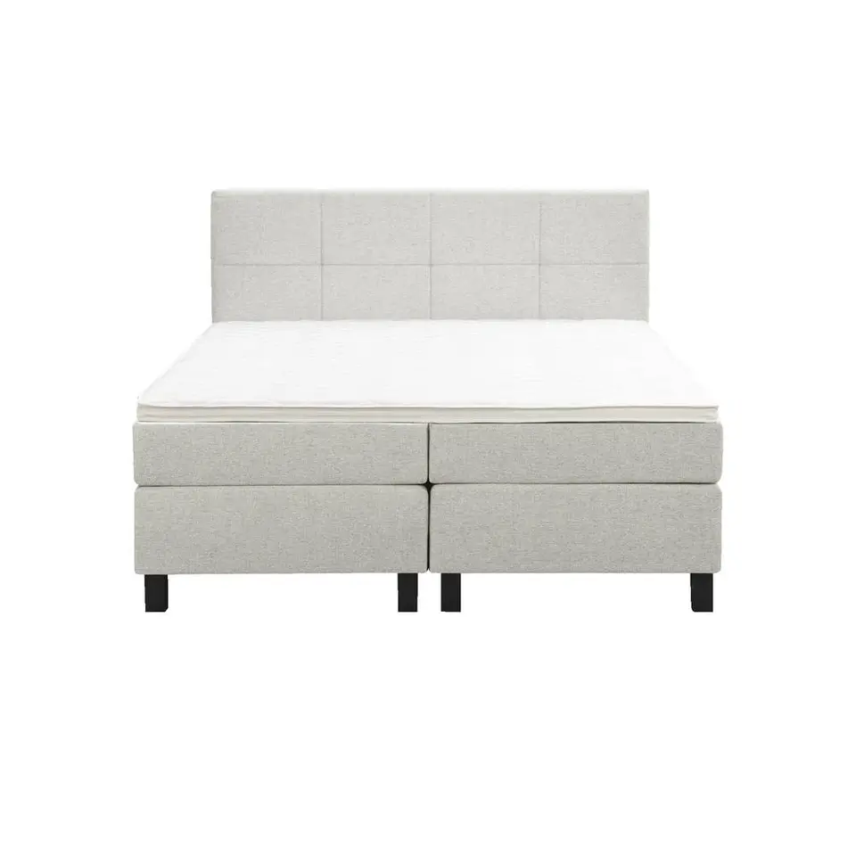 Boxspring Liv geblokt - ecru - 180x200 cm - vierkante poot