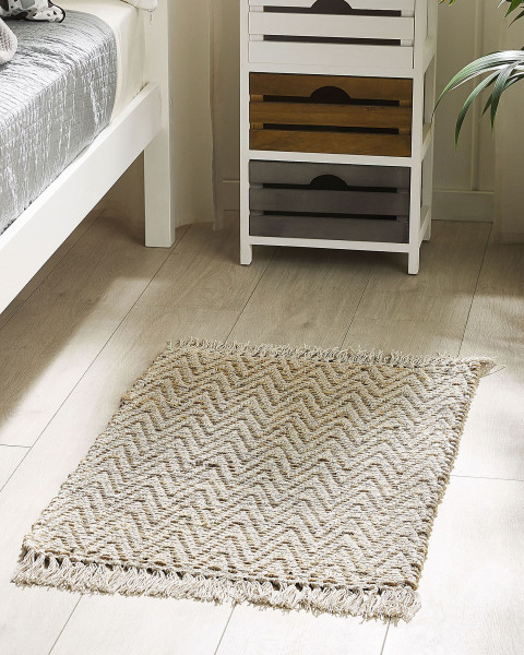 Dywanik chodnik juta frędzle 50x80 cm beżowy