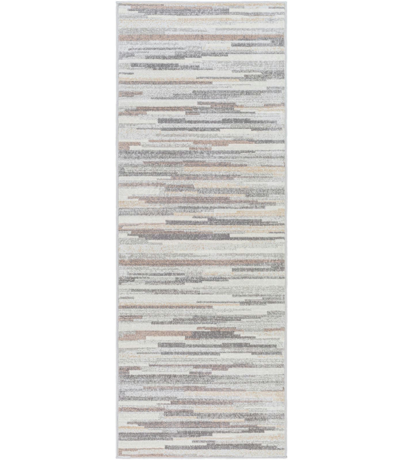 OLIVIA - Tapis Couloir Scandinave Hygge Blanc/Marron 80x220