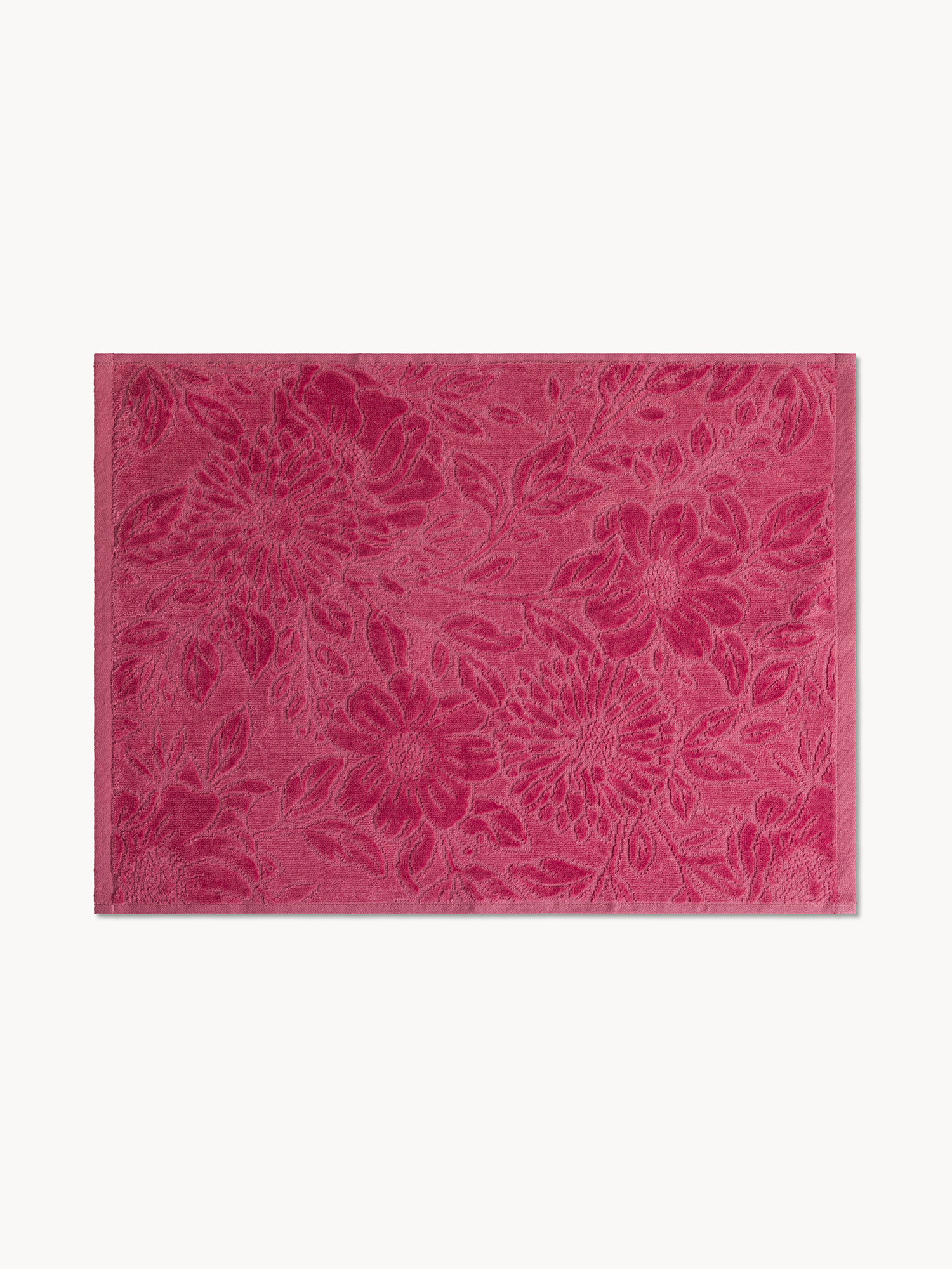 Asciugamano in velour di cotone lavorazione floreale