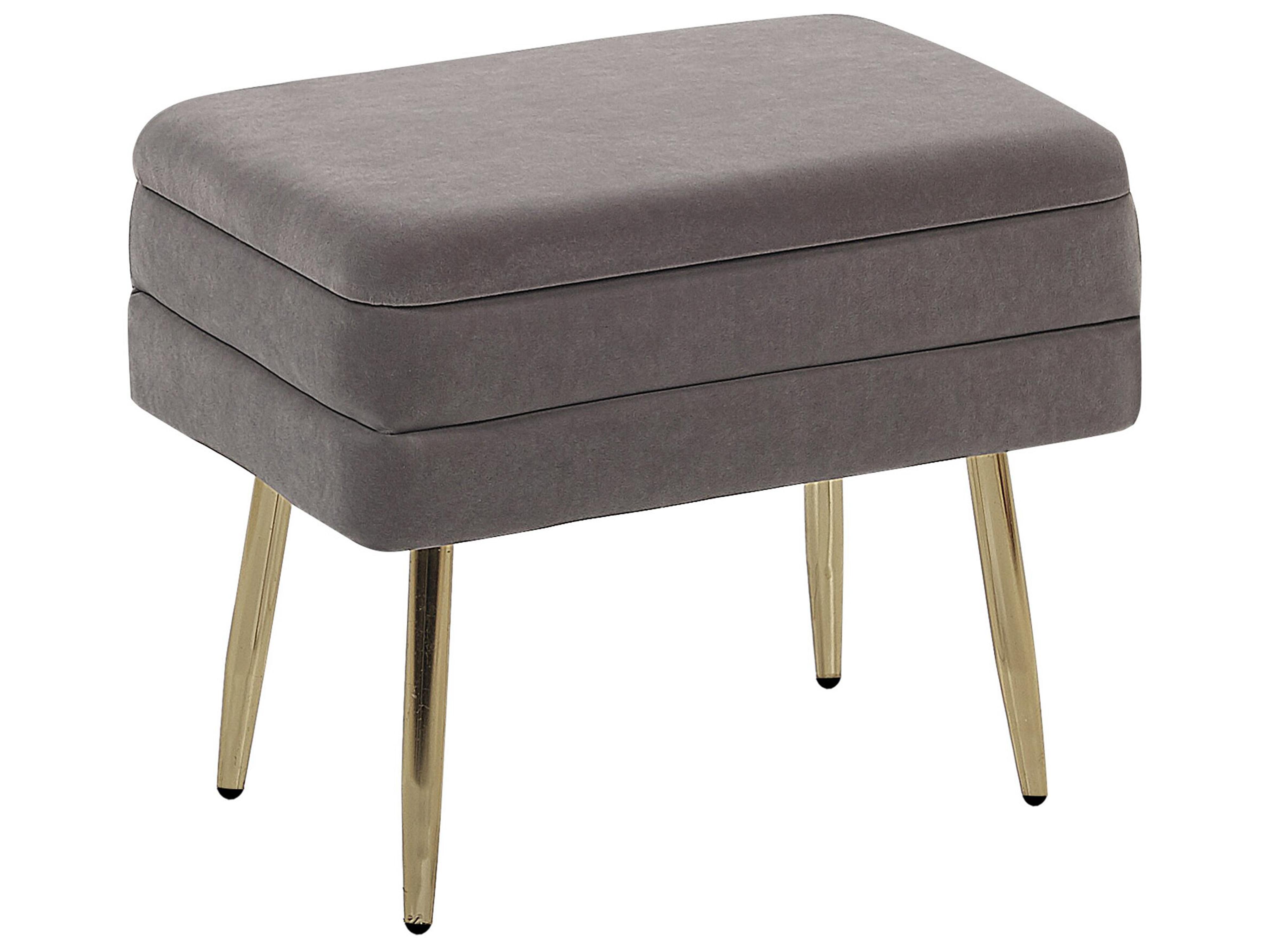 Upholstered Storage Bench ODESSA Velvet Grey