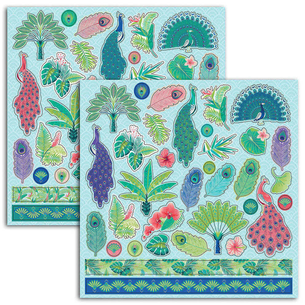 - Lot de 68 stickers paons