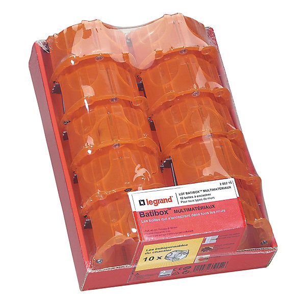10 boîtes d'encastrement Legrand 1 poste multimatériau