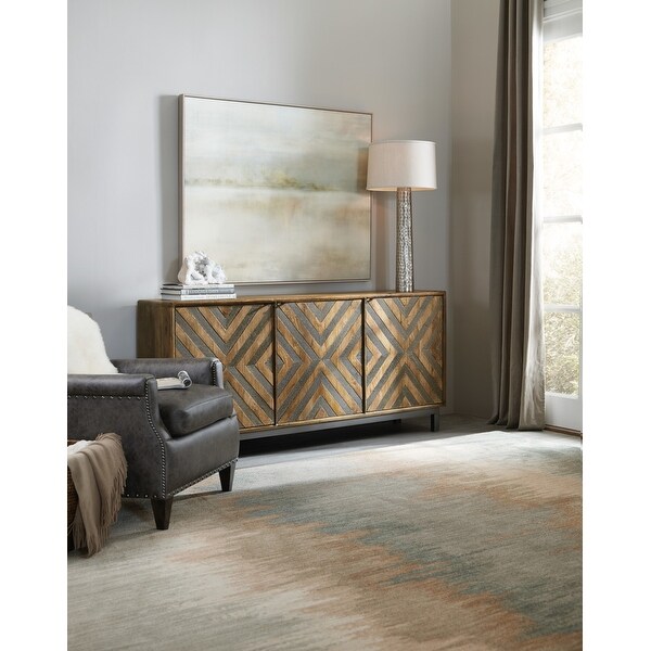 Hooker Furniture Serramonte 69" W Chevron Style Mango Wood with German