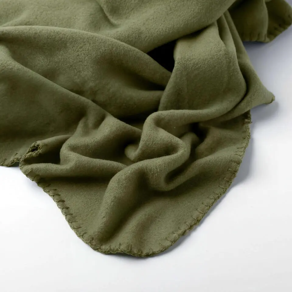 DEX - plaid 130x160 cm - fleece deken - zacht en dun - Olive Branch - groen