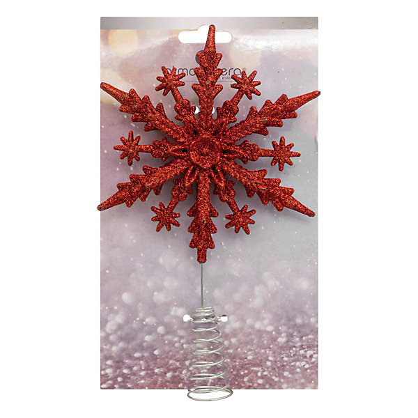 Cimier flocon pailleté rouge h22cm - feeric lights &christmas