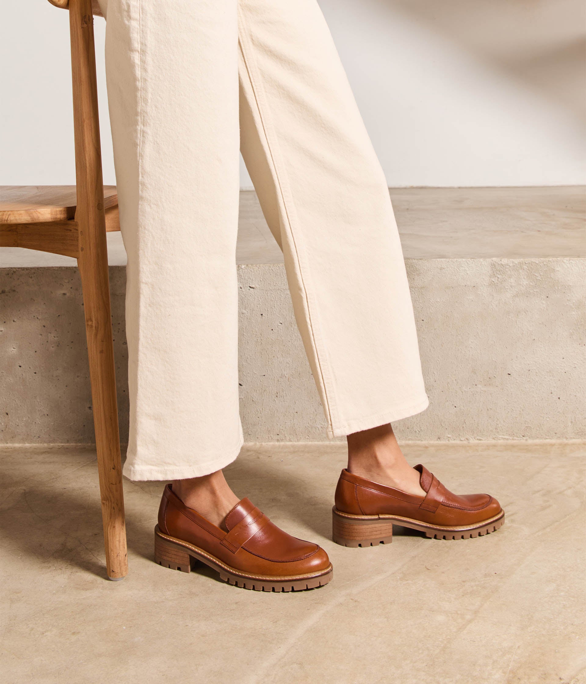 Mocassins cuir cognac Aubree