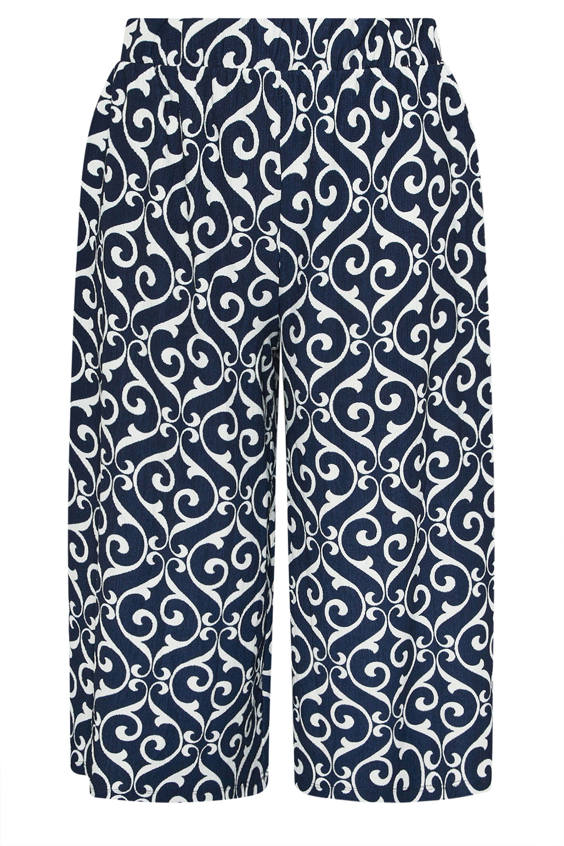 Yours Abstract Cropped Trousers
