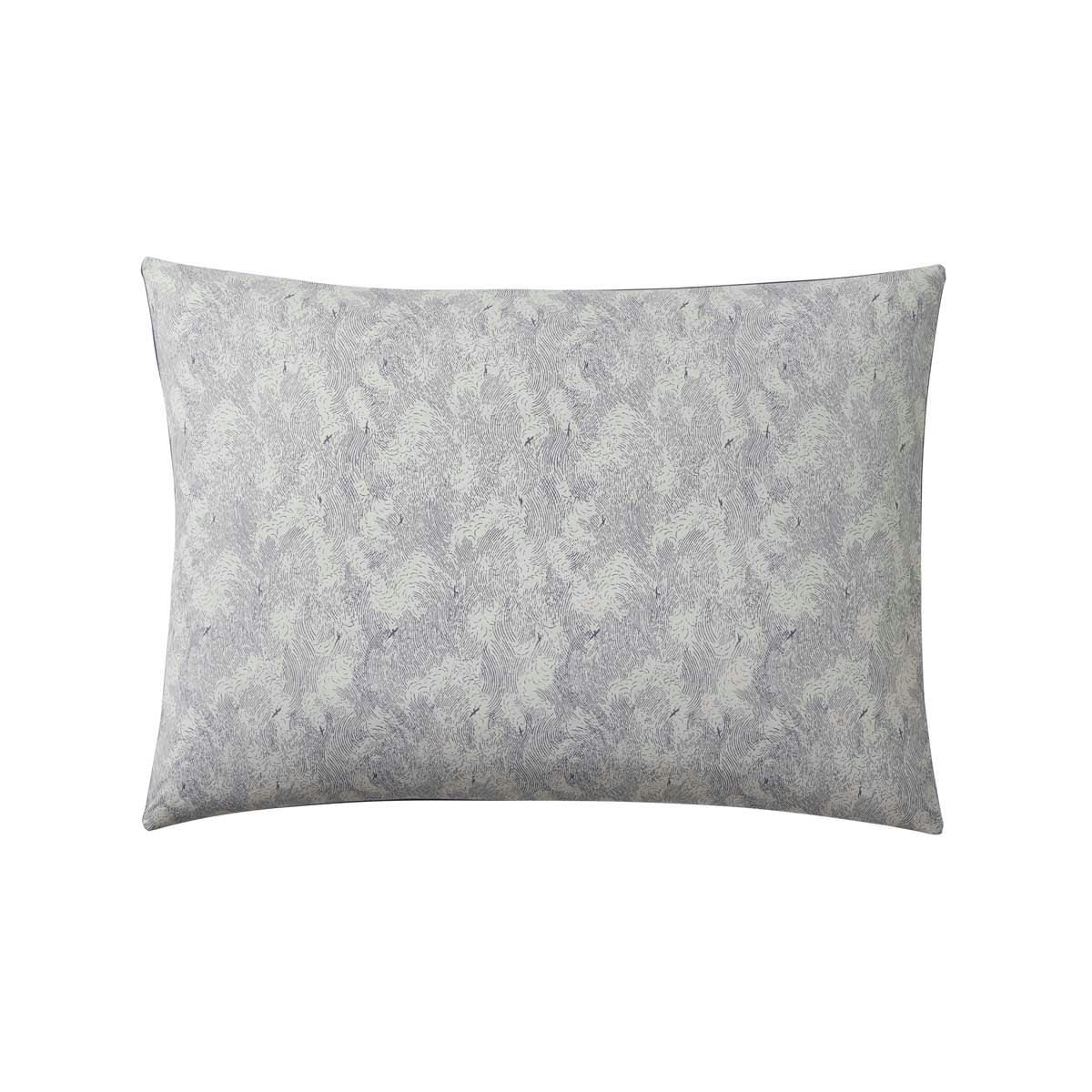 EMBRUNS - Taie d'oreiler imprimée en coton blanc et bleu 50x70