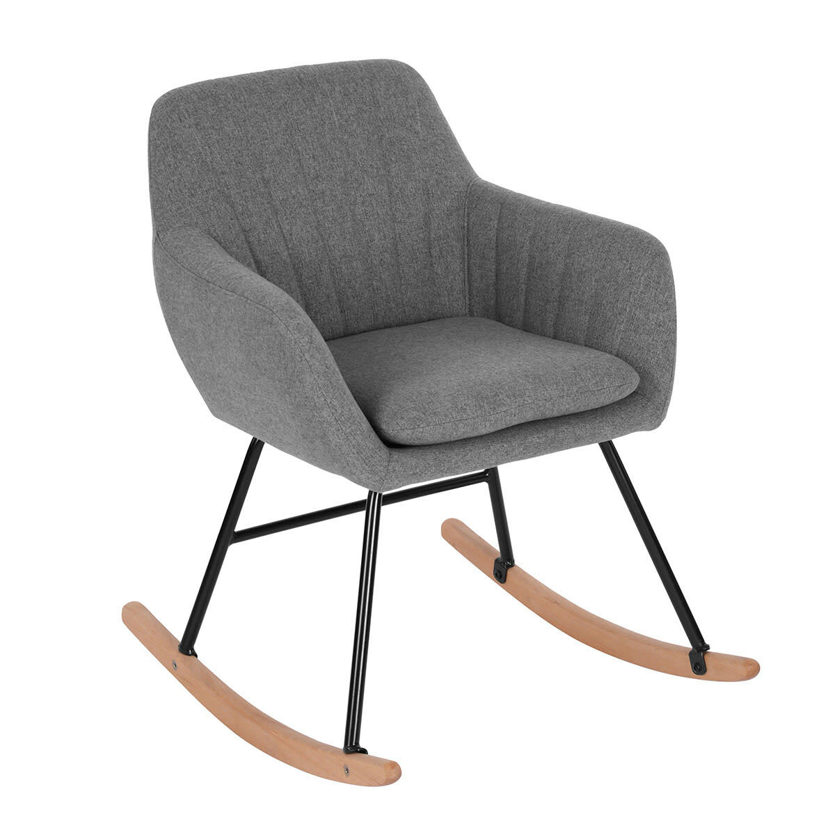 - Fauteuil à bascule rocking chair tissu gris