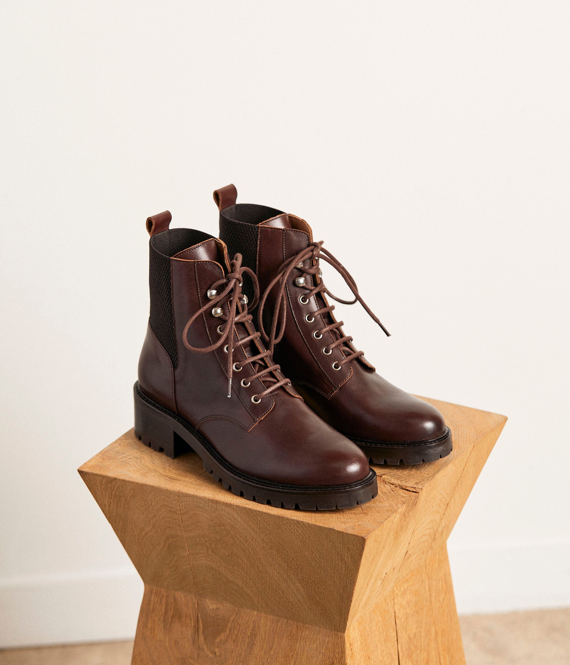 Bottines cuir chocolat Azélie