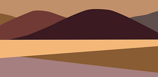 Papier peint panoramique Collines, Brun 150 x 250cm