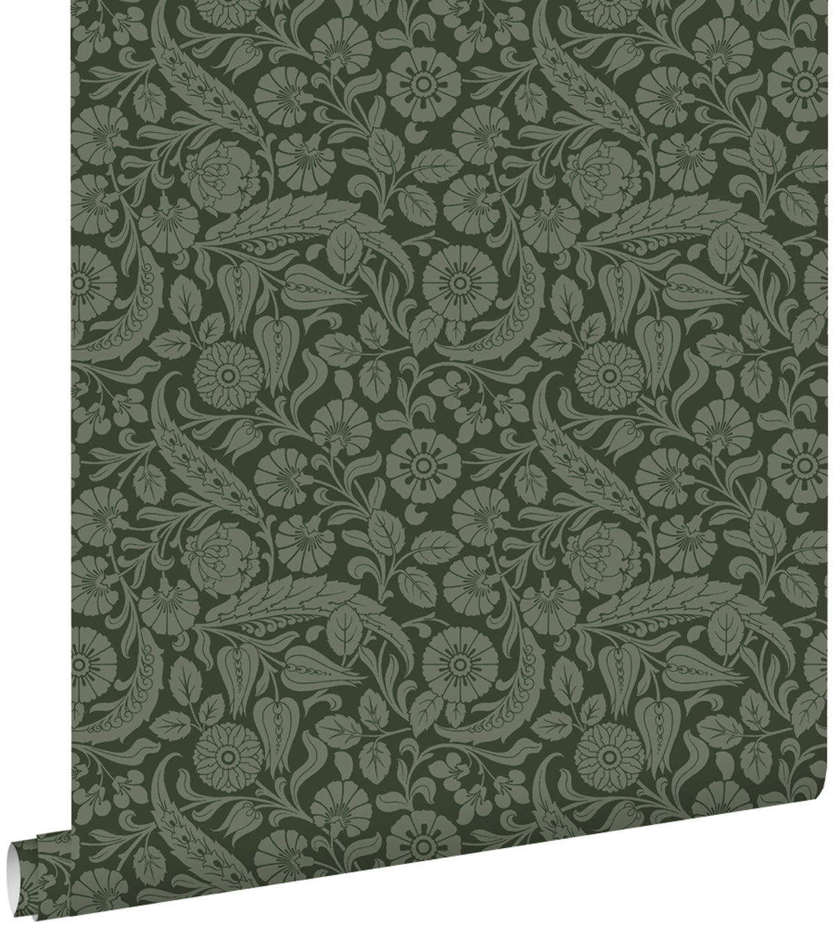 ESTAhome behang bloemmotief donkergroen - 53 cm x 10.05 m - 139787