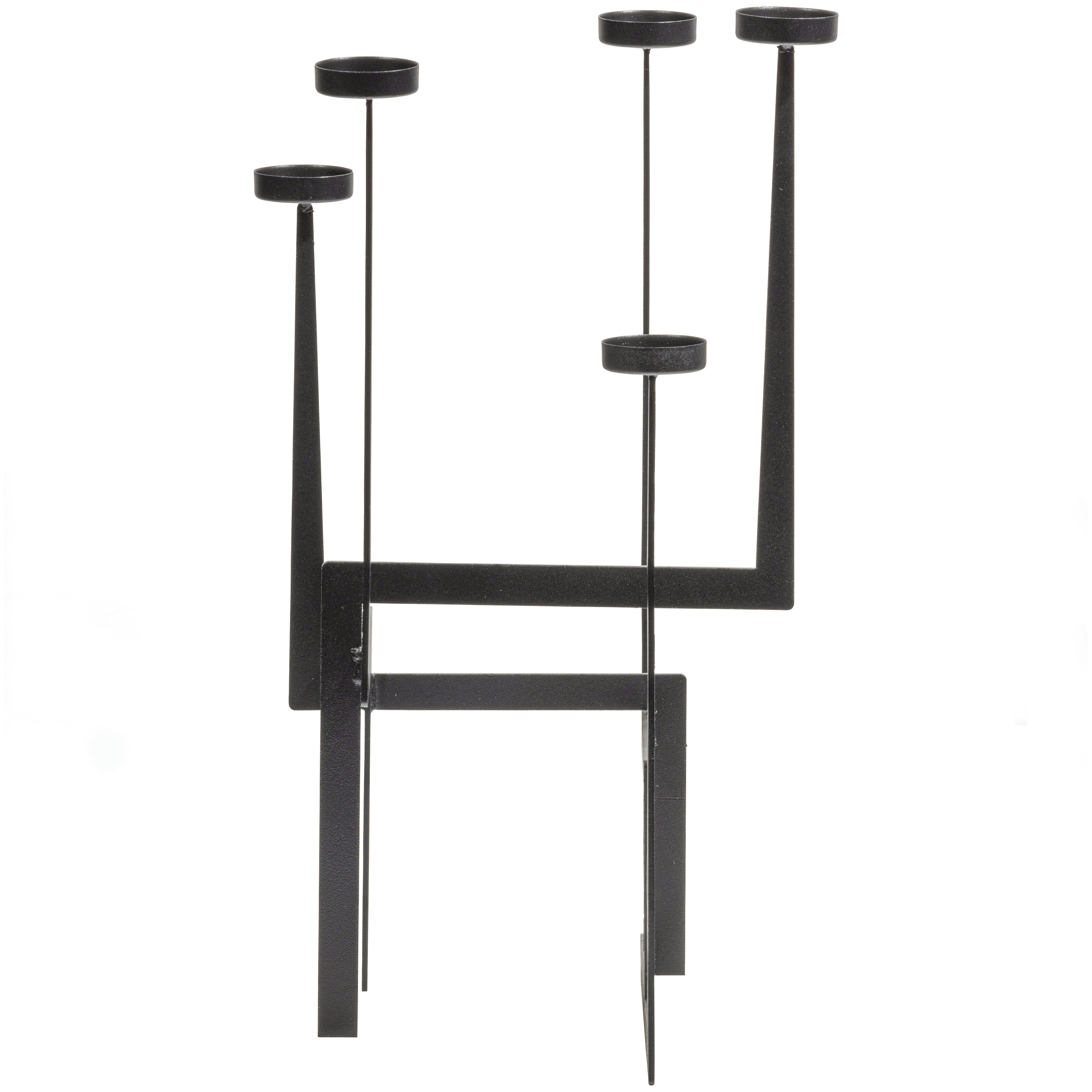 0 - Bougeoir en métal noir H51