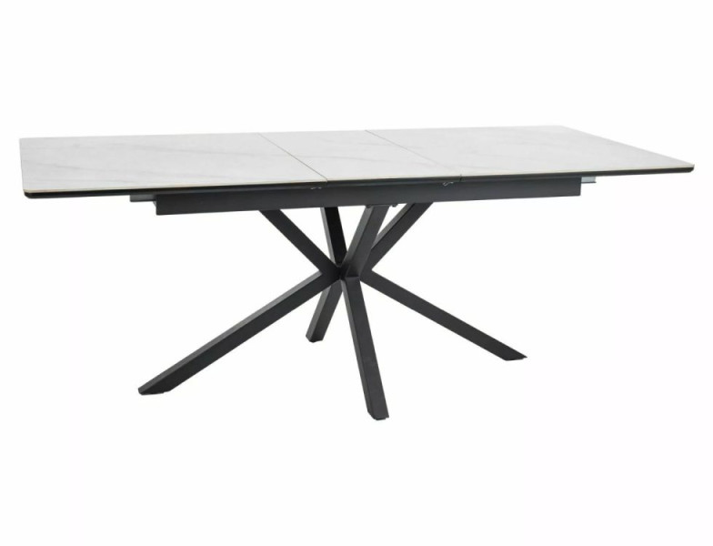 Stół rozkładany LOGAN CERAMIC 160(200)x90 biały mat/czarny m