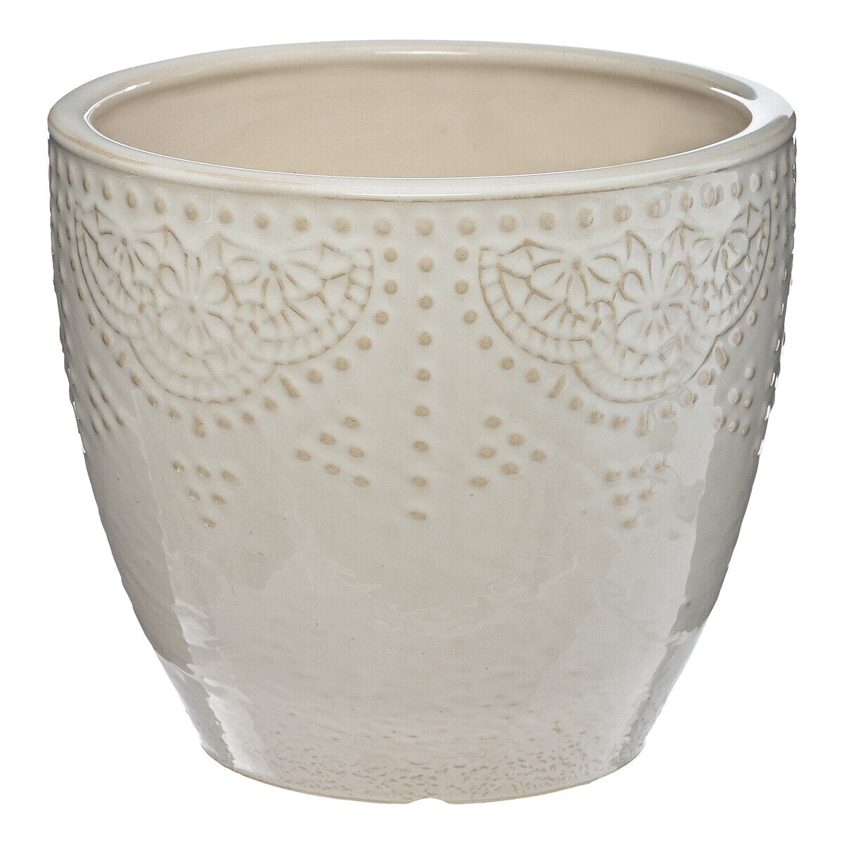 Vaso em cerâmica decorado com relevo