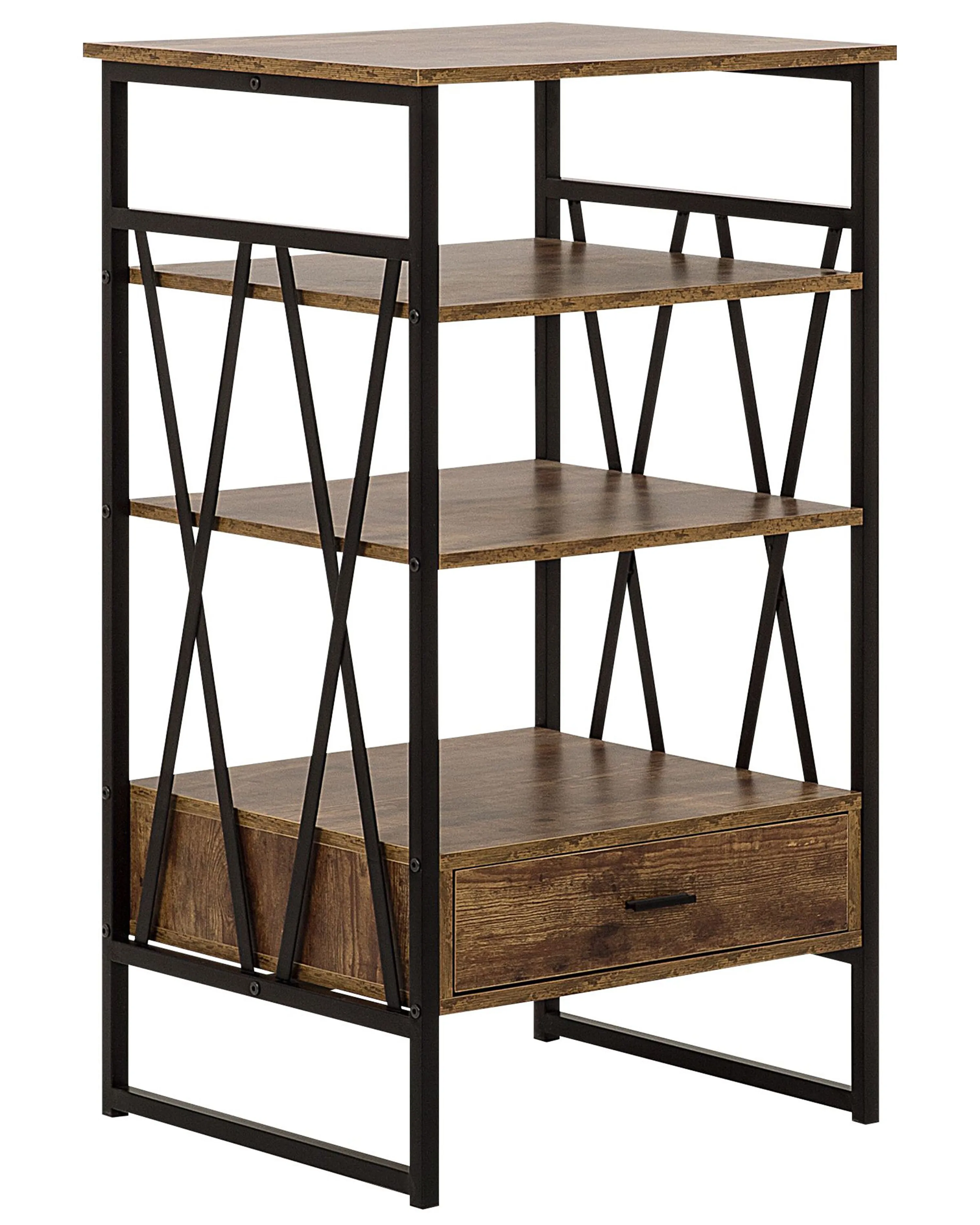 3 Tier Shelving Unit KEENE 101 cm Dark Brown