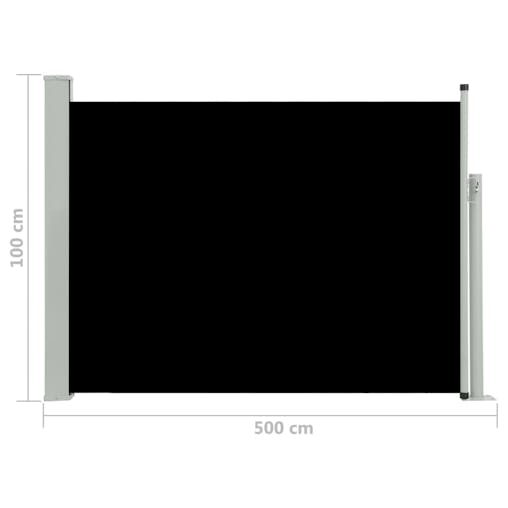NNEVL Patio Retractable Side Awning 100x500 cm Black
