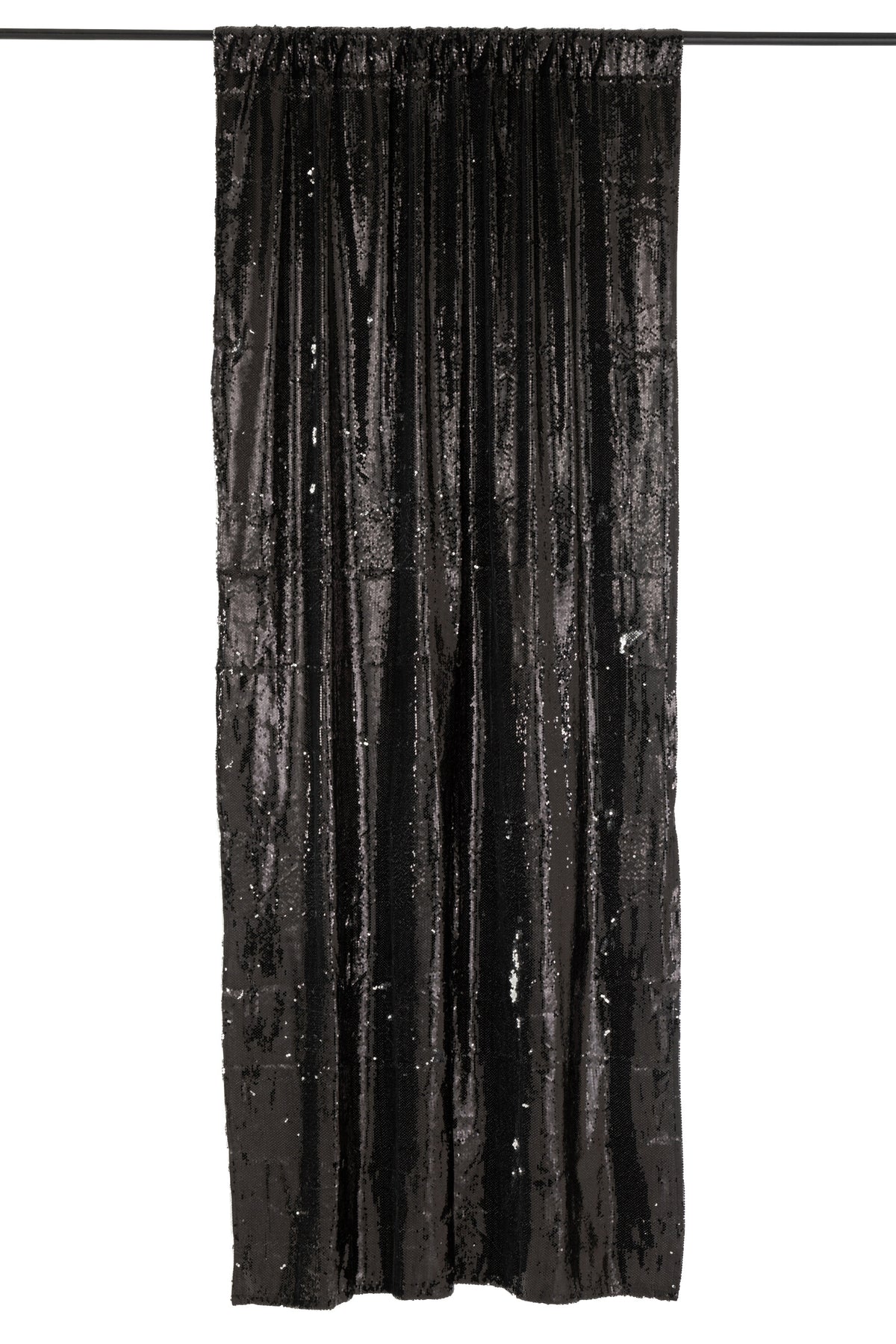 J-Line gordijn Omkeerbaar Sequin - textiel - zwart/zilver