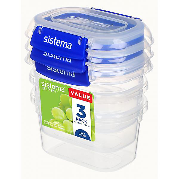Lot de 3 Boîtes alimentaires hermétiques 400 ml