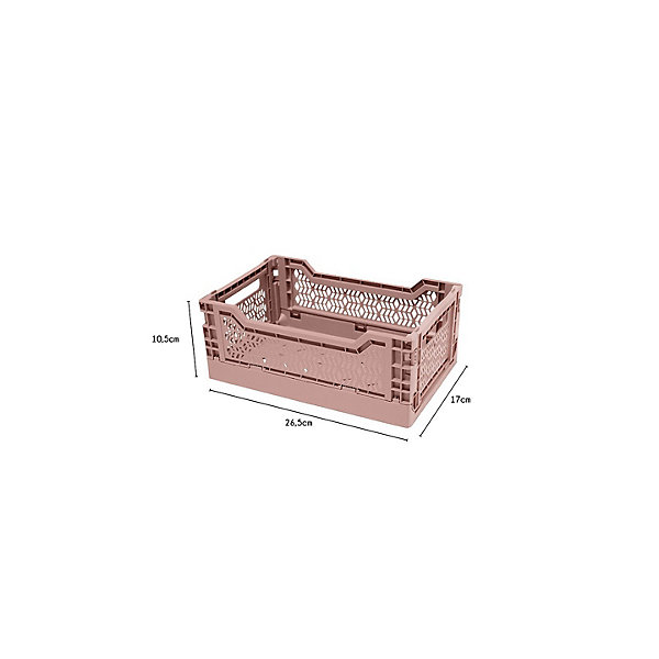 Lot 10 caisses de rangement pliables rose 26,5 x 17 x 10,5 cm
