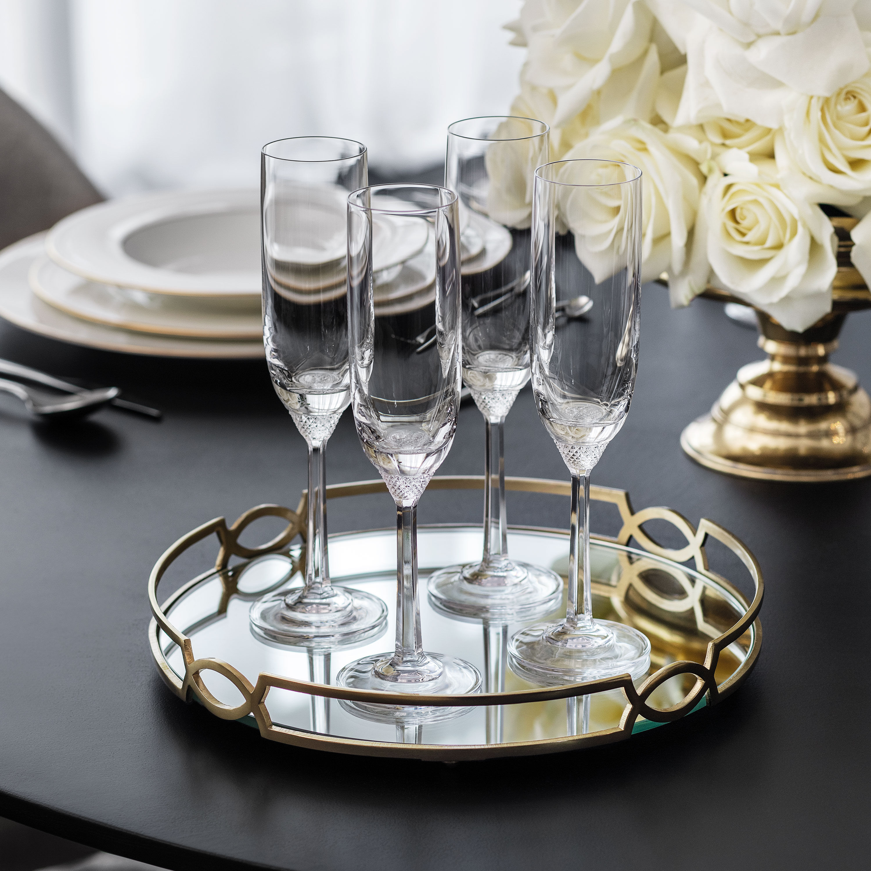 Octavie Champagne glass - Clear, 4.1 oz, crystal glass