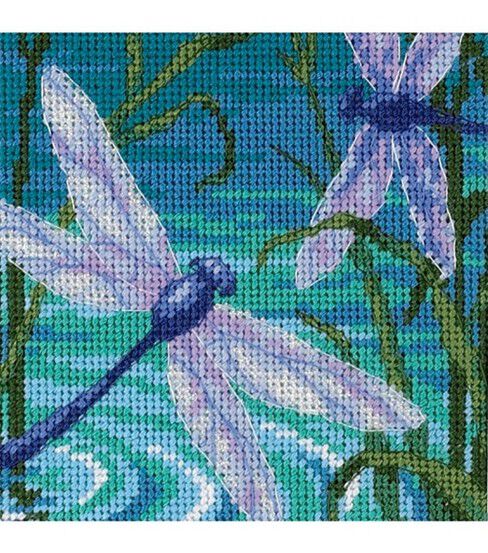 Dimensions 5 x 5 Dragon Fly Pair Mini Needlepoint Kit