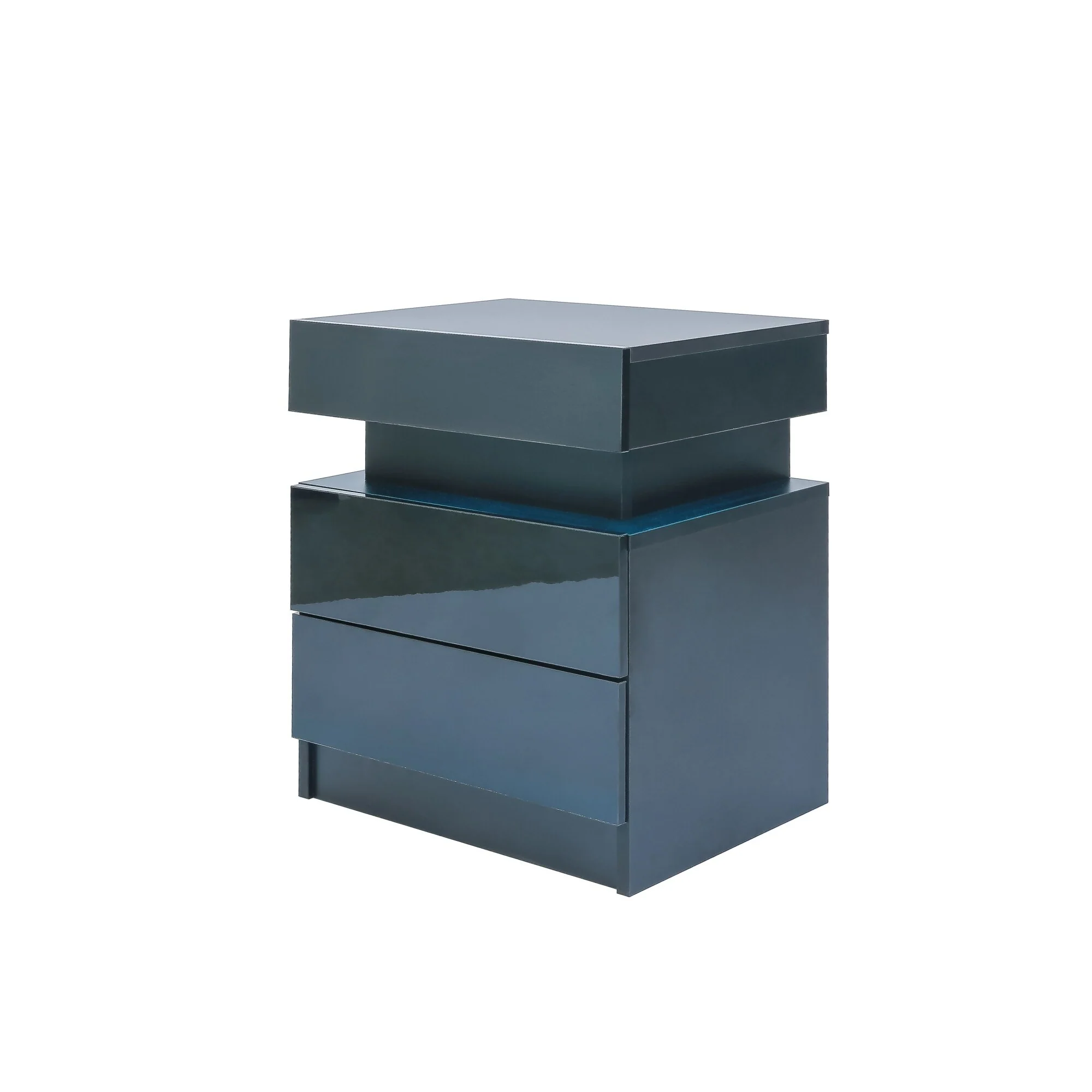 2-drawer LED Modern Nightstand