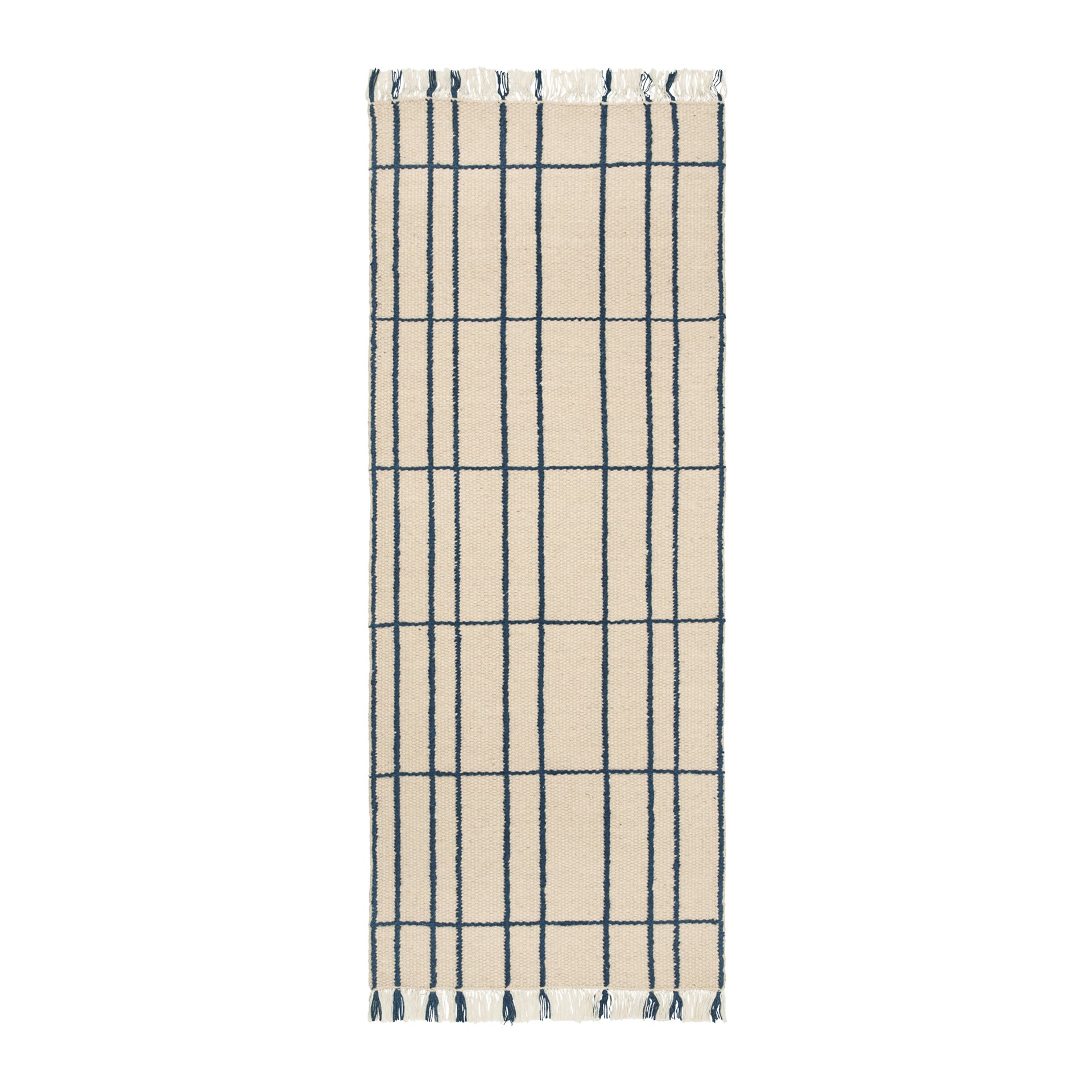 Ferm Living Sen Runner Vloerkleed 80 x 200 cm - Parchment / Indigo