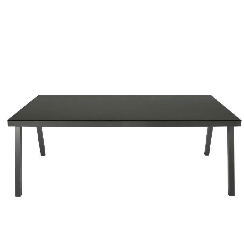 LUBANG - Table de jardin plateau en verre 8 places