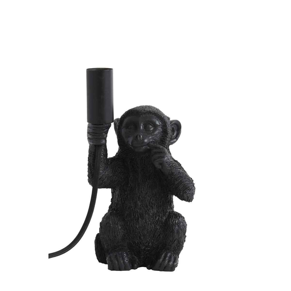 Light & Living tafellamp Monkey - zwart - 13x12.5x23.5cm