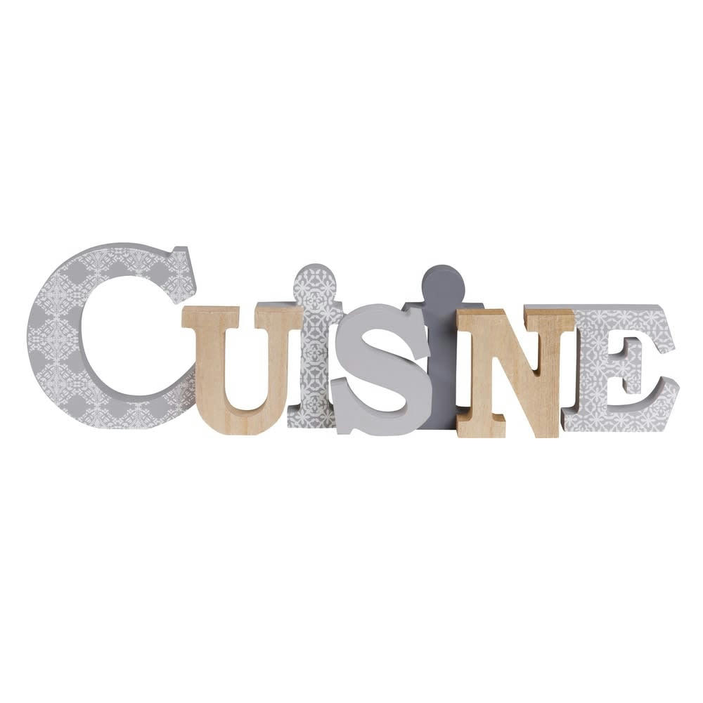 CUISINE - Mot déco murale à motifs 44x13