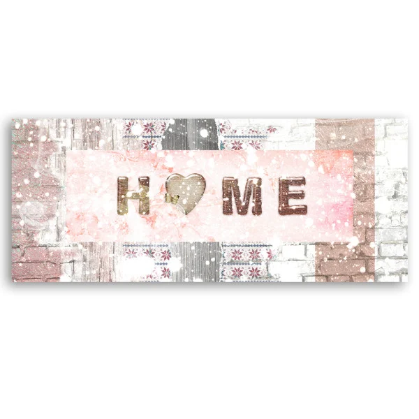 Feeby Obraz na płótnie, Śnieżny napis Home 90x30