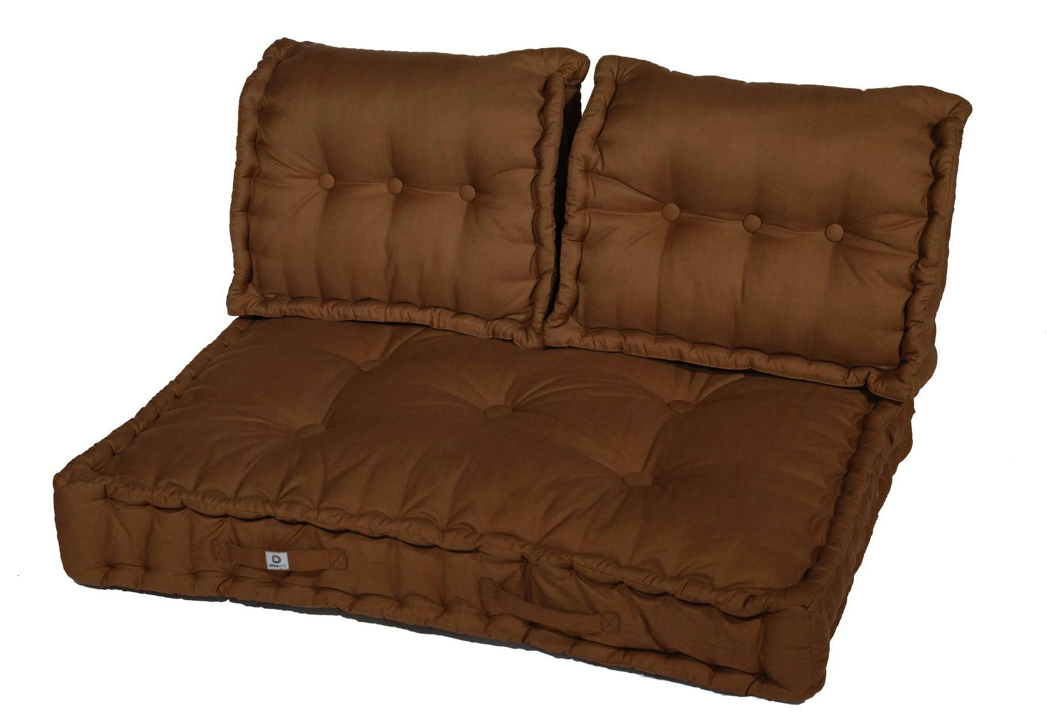 - Coussins pour palette capitonné en polyester 120x80x20cm rouille