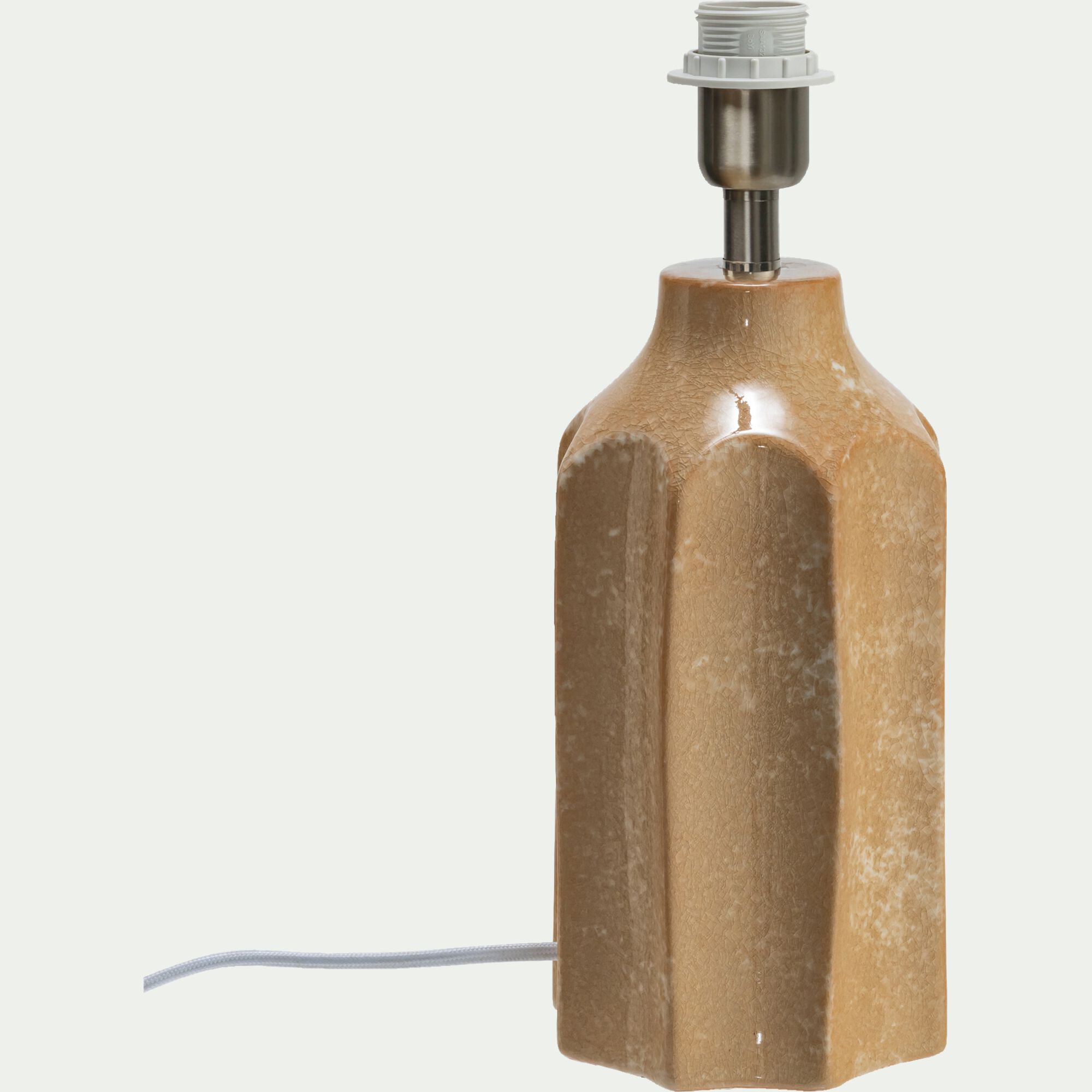 LEANDRE - Pied de lampe électrifié en grès D14.5cm - beige sable
