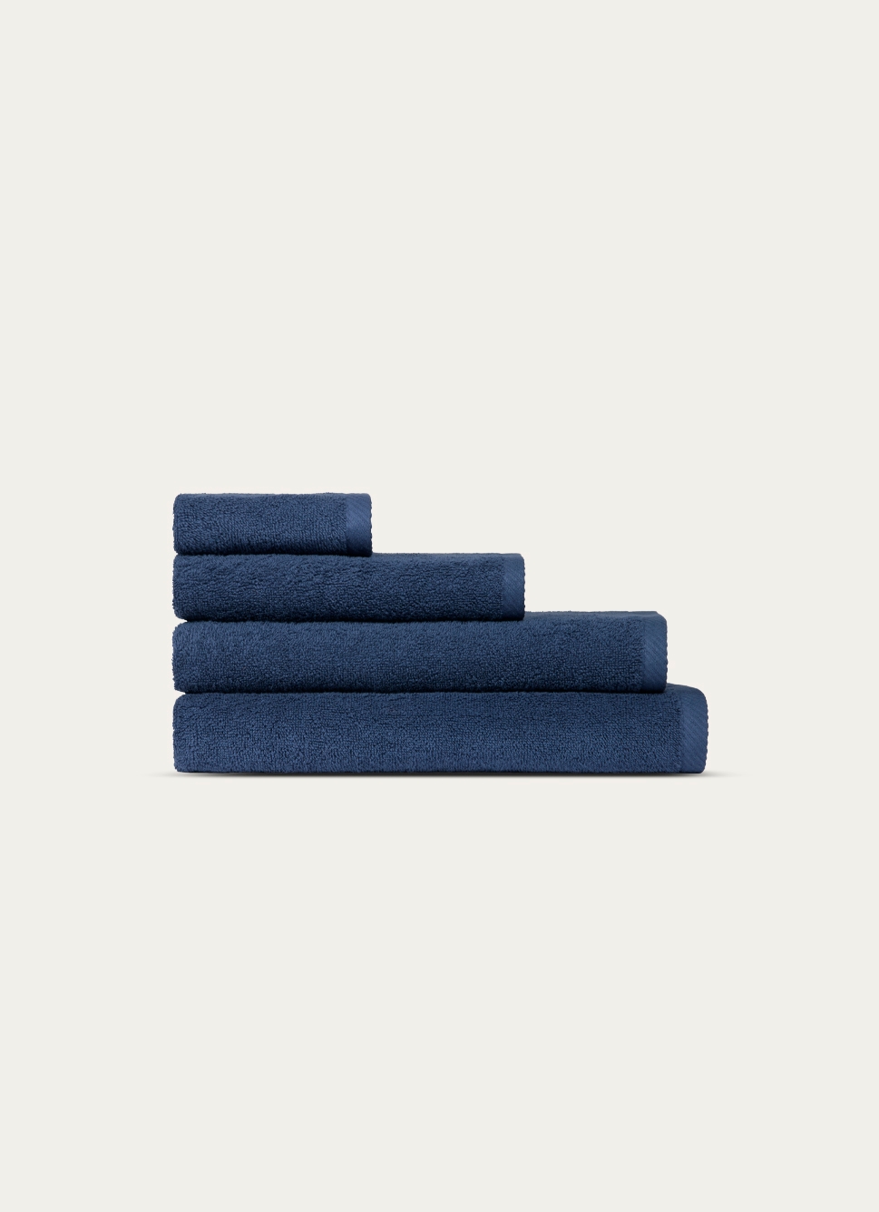 SERVIETTE DE TOILETTE EN COTON UNI BASIL BLEU FONCÉ