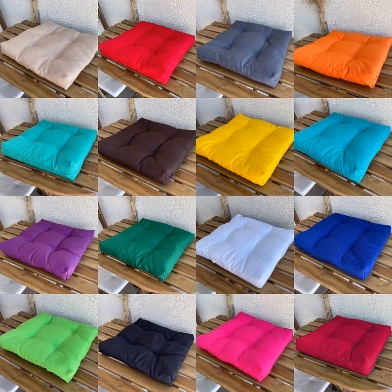 Square chair cushions, square quilted cushions, Cushions with ties, Cushion for Home, Bistro cushions, personalised gift, colorway cushion