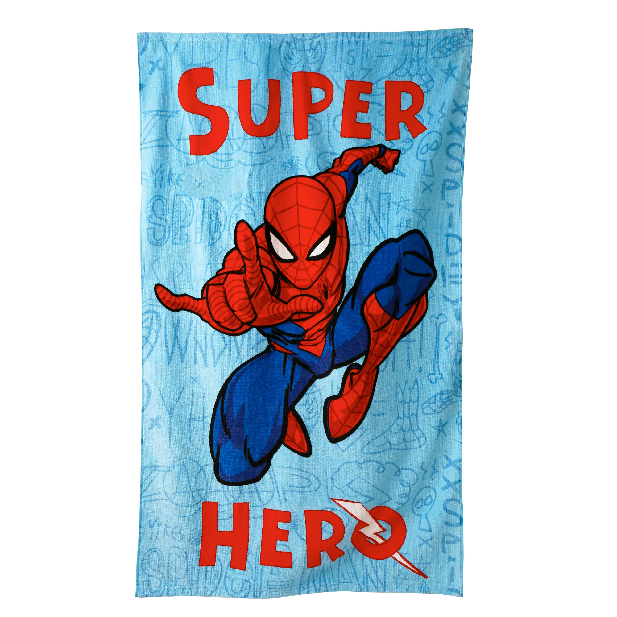 Drap de bain enfant Spiderman&reg;, éponge et velours coton - 320g/m2