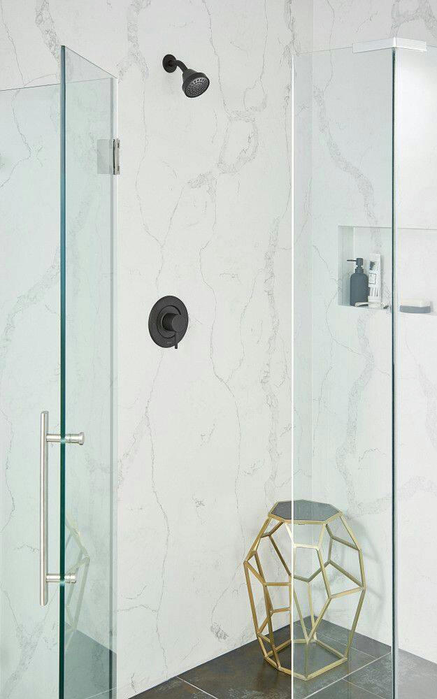 Moen Align Posi-Temp Pressure Balancing Modern Tub & Shower Trim Kit without Showerhead, Valve Required, Matte Black
