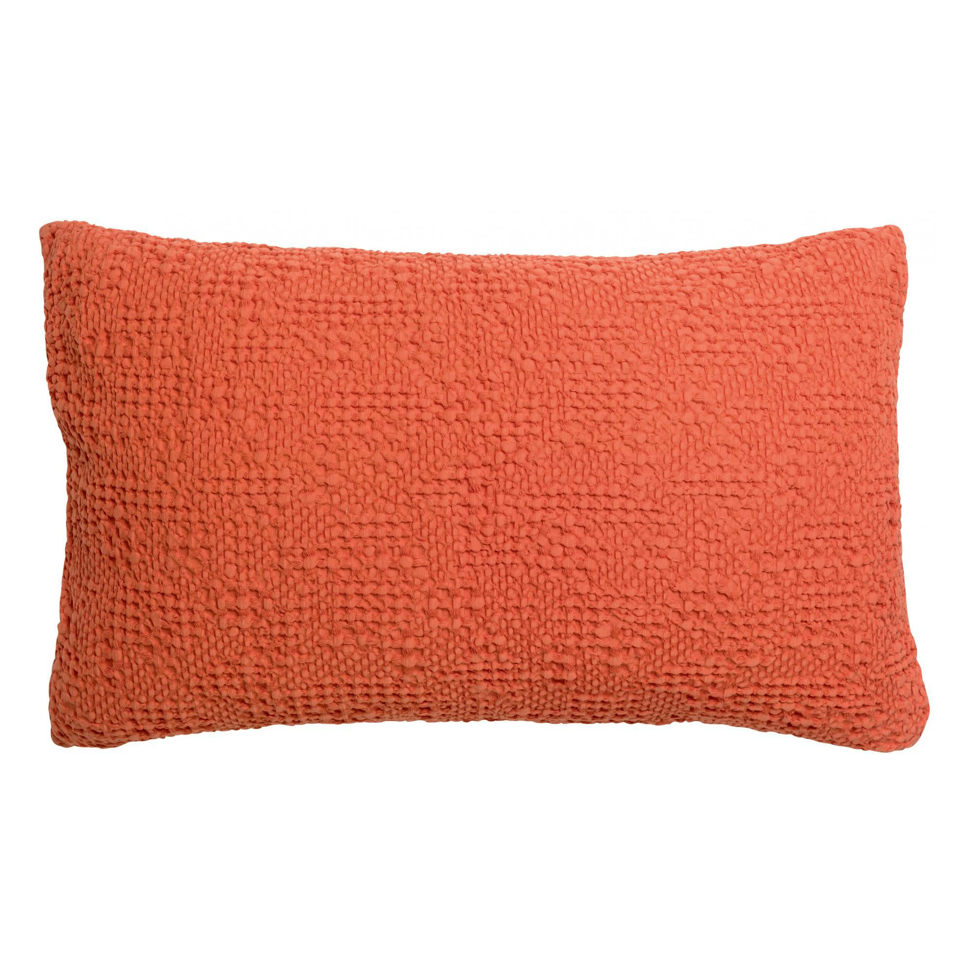 TANA - Coussin stonewashed  en coton marmelade 40 x 65