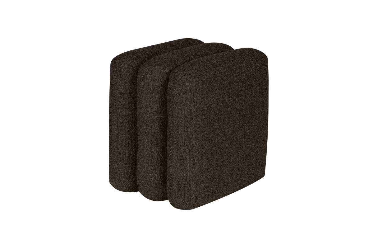 noo.ma Radd Poef - chocoladebruin bouclé, compact zitpoef