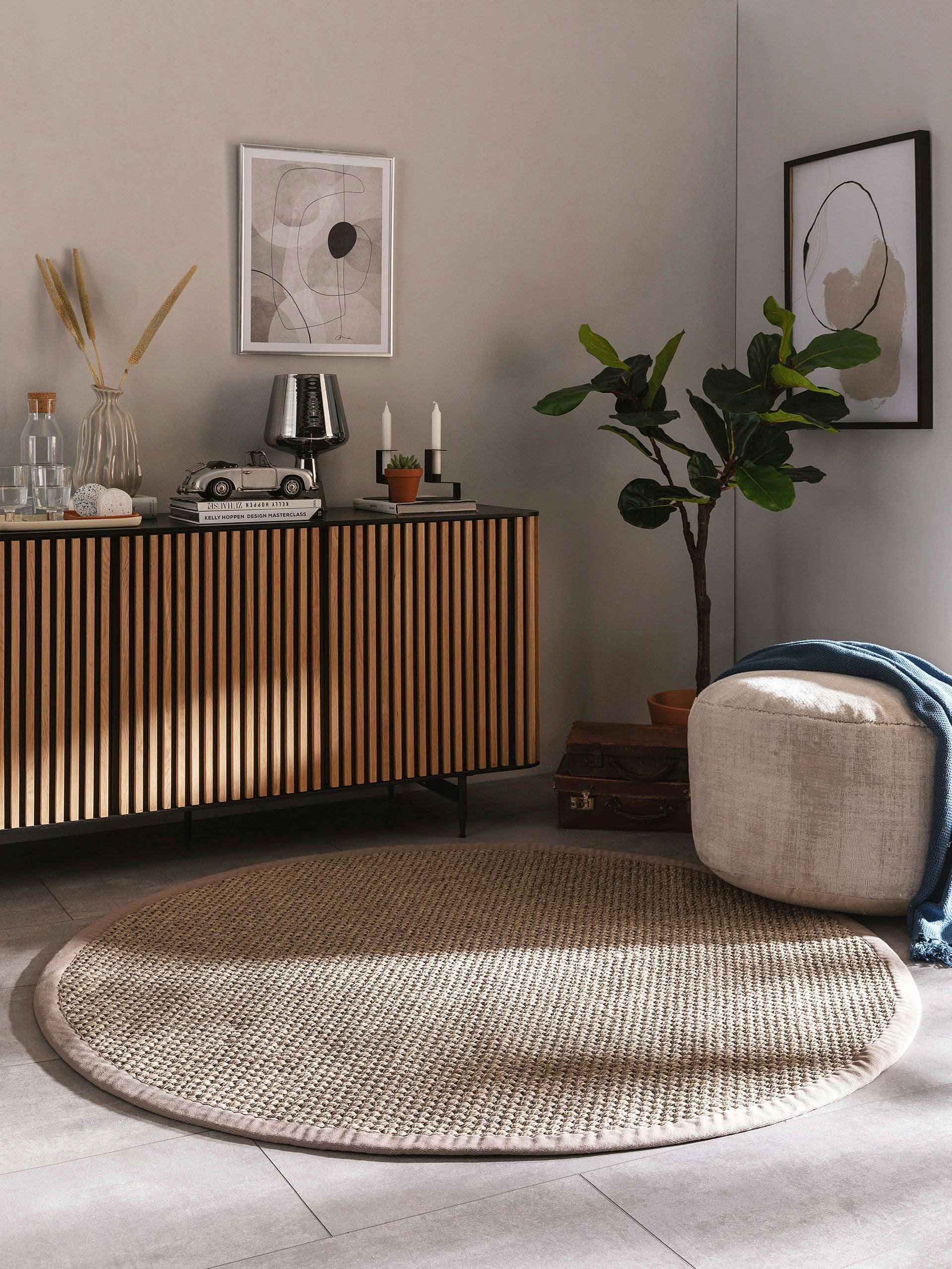 GRETA - Tapis sisal gris D 200 rond