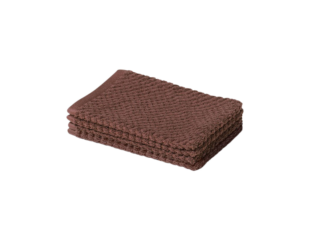 Yumeko washandjes Dots - mud rose - 15x22 - 4 st