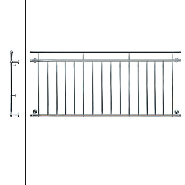 Garde-corps balcon à la française balustrade 225 x 90 cm en acier inoxydable