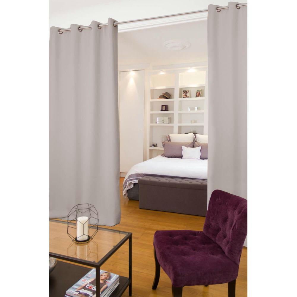- Rideau séparateur pièce phonique thermique occultant gris 140 x 250