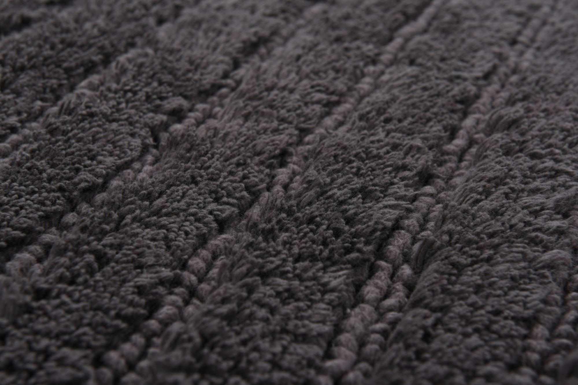COTTON STRIPES - Tapis de bain structure fait à la main Anthracite 60x100