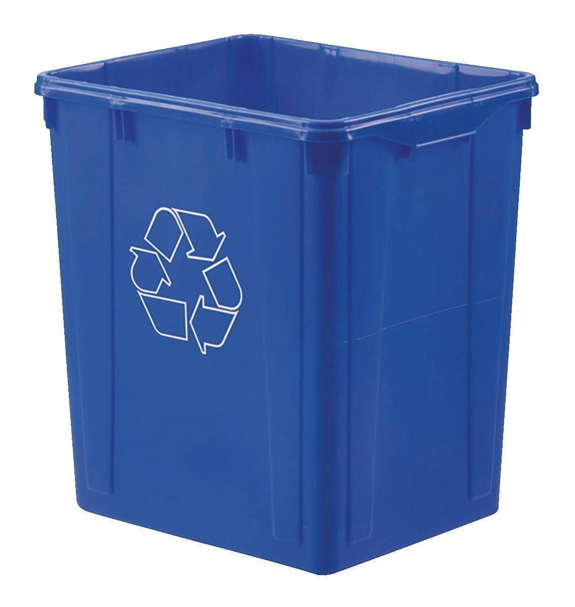 Orbis Plastic Rectangular Open Recycling Blue Box, 87-L